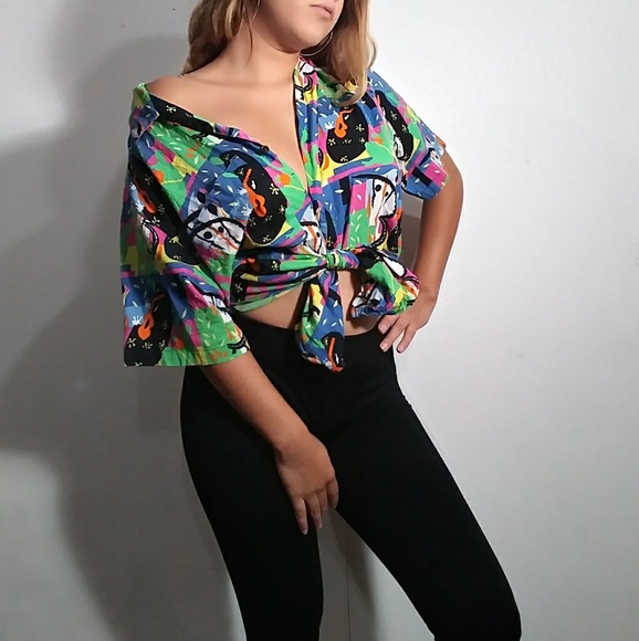 Tops - 80s Retro Button Up